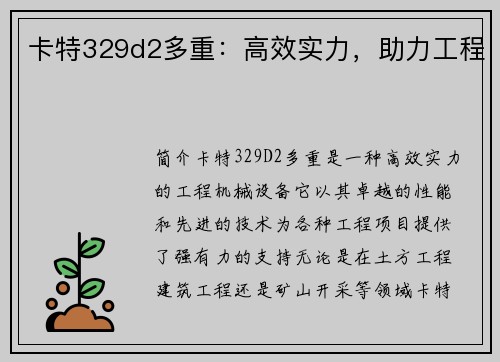 卡特329d2多重：高效实力，助力工程